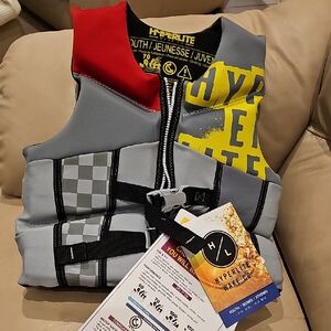 Hyperlite Kids Swim Vest - Gray and Red